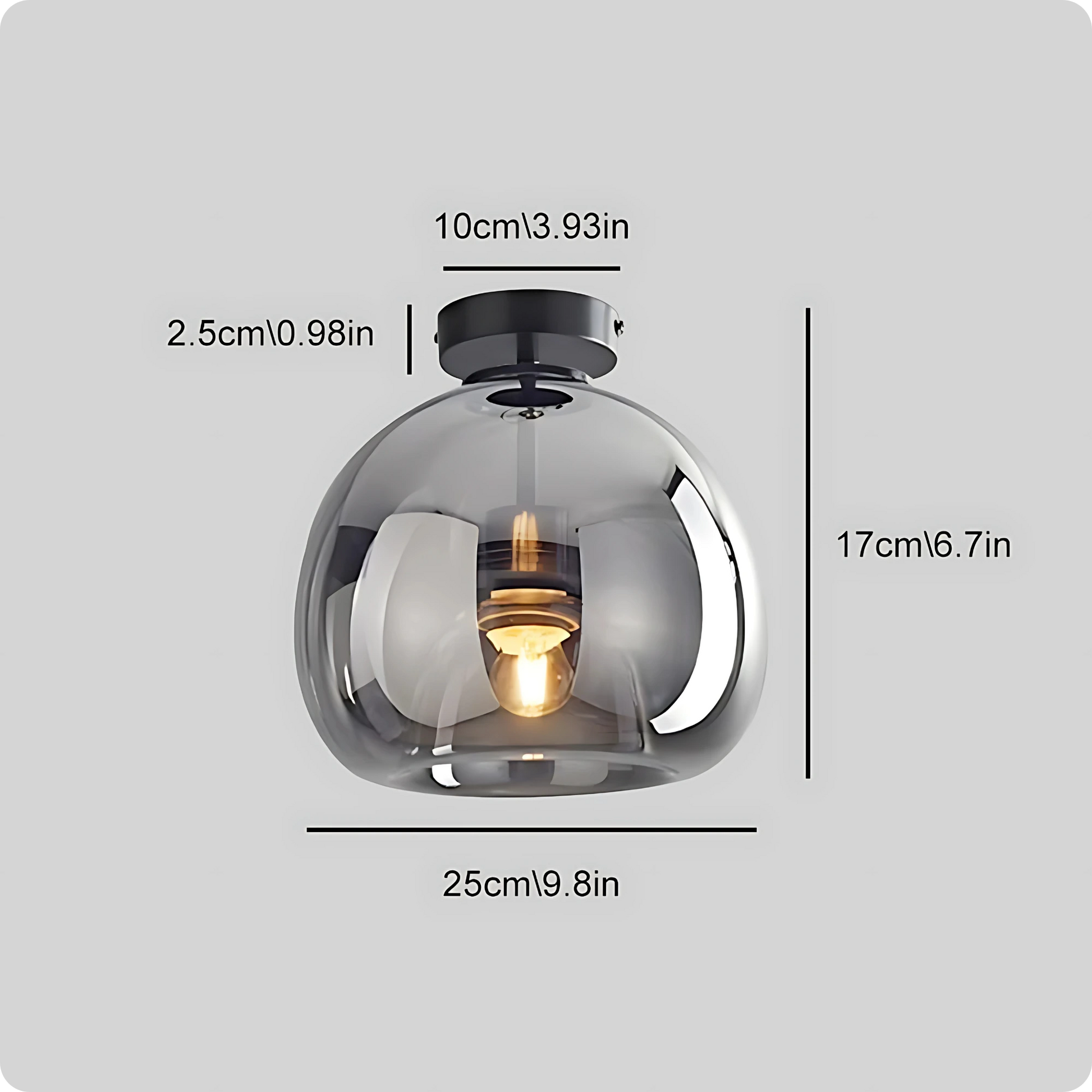 Plafonnier moderne en verre avec LED et ampoule E27 pour style nordique - PlafonnierDeco