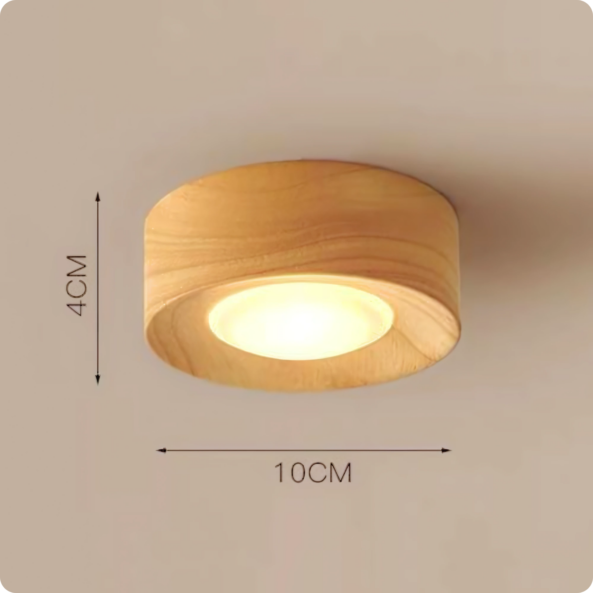 Plafonnier en bois noyer et métal avec éclairage LED chaleureux - PlafonnierDeco