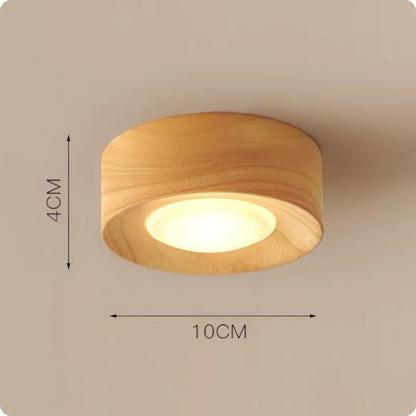 Plafonnier en bois noyer et métal avec éclairage LED chaleureux - PlafonnierDeco