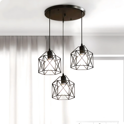 Plafonnier Vintage 3 Têtes Abat-jour | Style Industriel - PlafonnierDeco