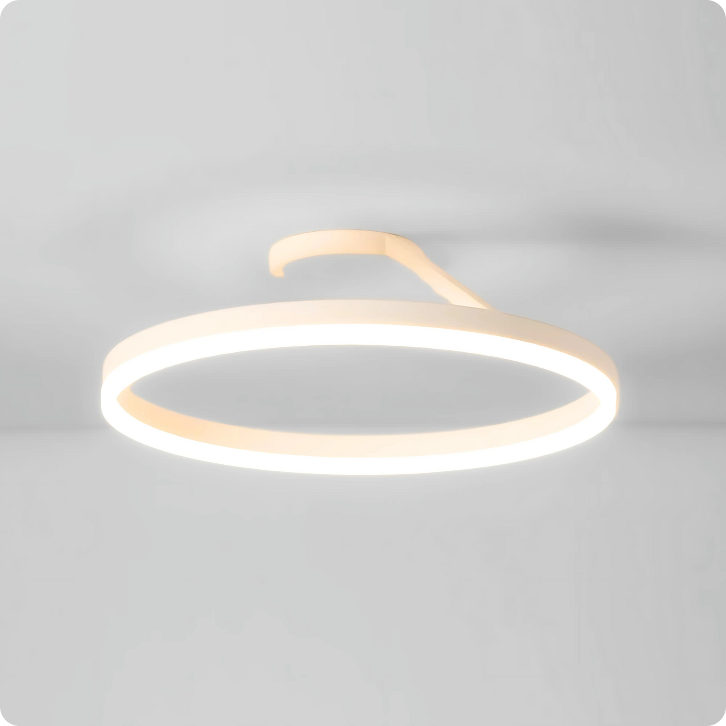 Plafonnier Design LED Anneau Blanc Minimaliste à Intensité Réglable - PlafonnierDeco