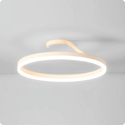 Plafonnier Design LED Anneau Blanc Minimaliste à Intensité Réglable - PlafonnierDeco