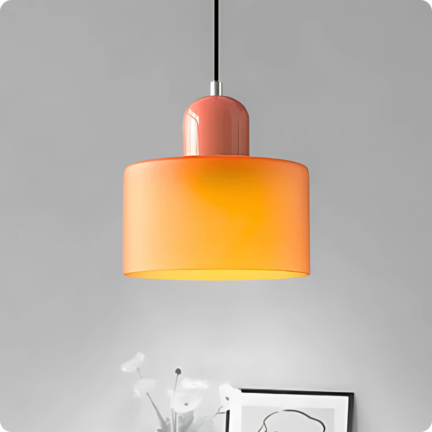 Plafonnier Design Verre Vert Fumé en Suspension Longue LED E27 - PlafonnierDeco