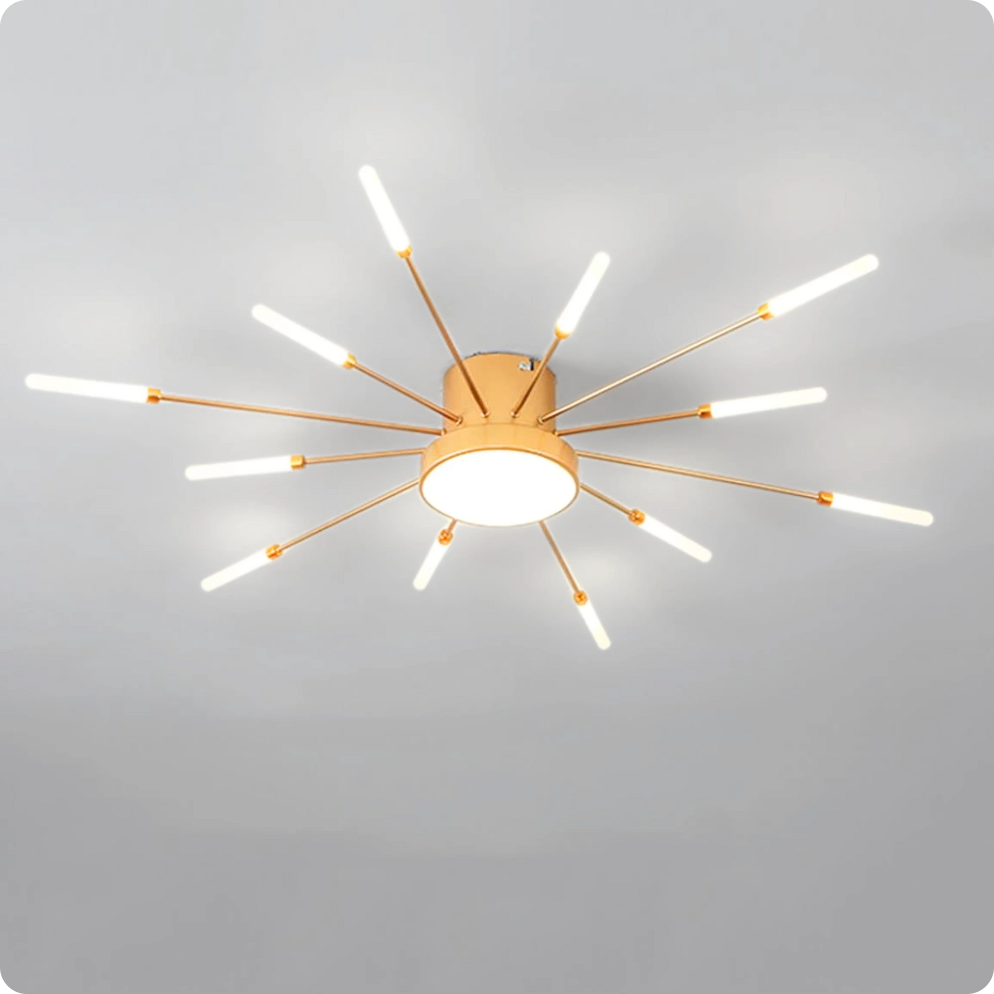 Plafonnier LED Or Spirale Artificielle Acrylique Dimmable avec 12 Lumières Neutres - PlafonnierDeco