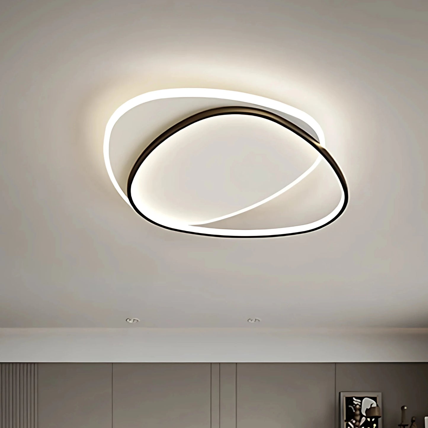 Plafonnier Contemporain Aluminium Finition Fer LED Température Réglable - PlafonnierDeco