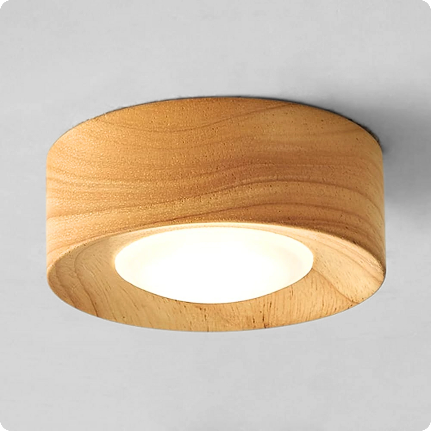 Plafonnier en bois noyer et métal avec éclairage LED chaleureux - PlafonnierDeco