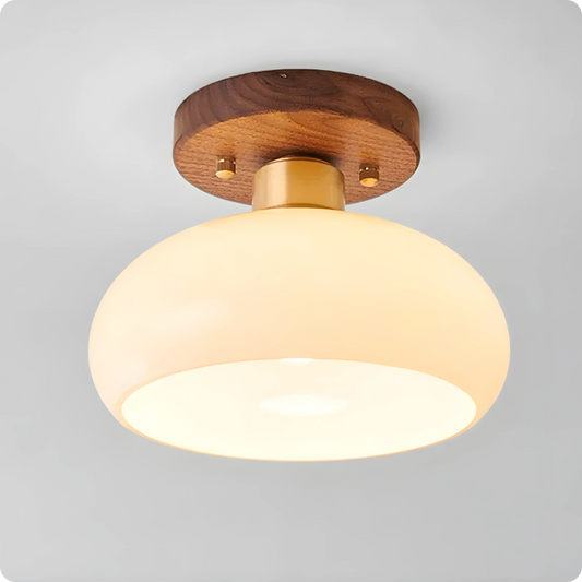 Plafonnier design laiton et verre dépoli – Lumière douce et chic - PlafonnierDeco