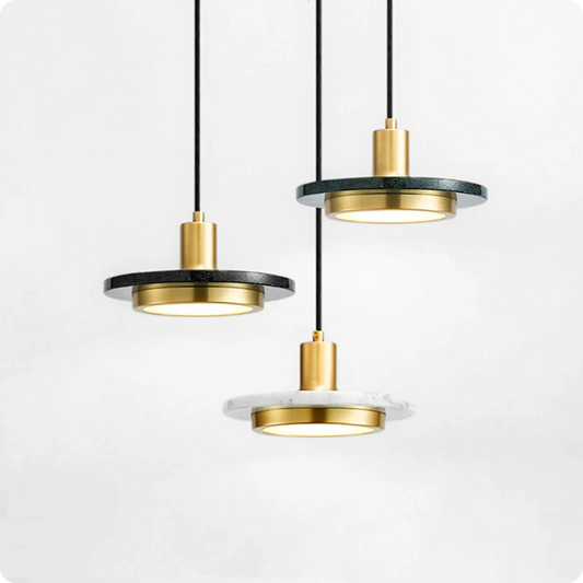 Suspension Moderne en Marbre LED Lumière Chaude 12W - PlafonnierDeco