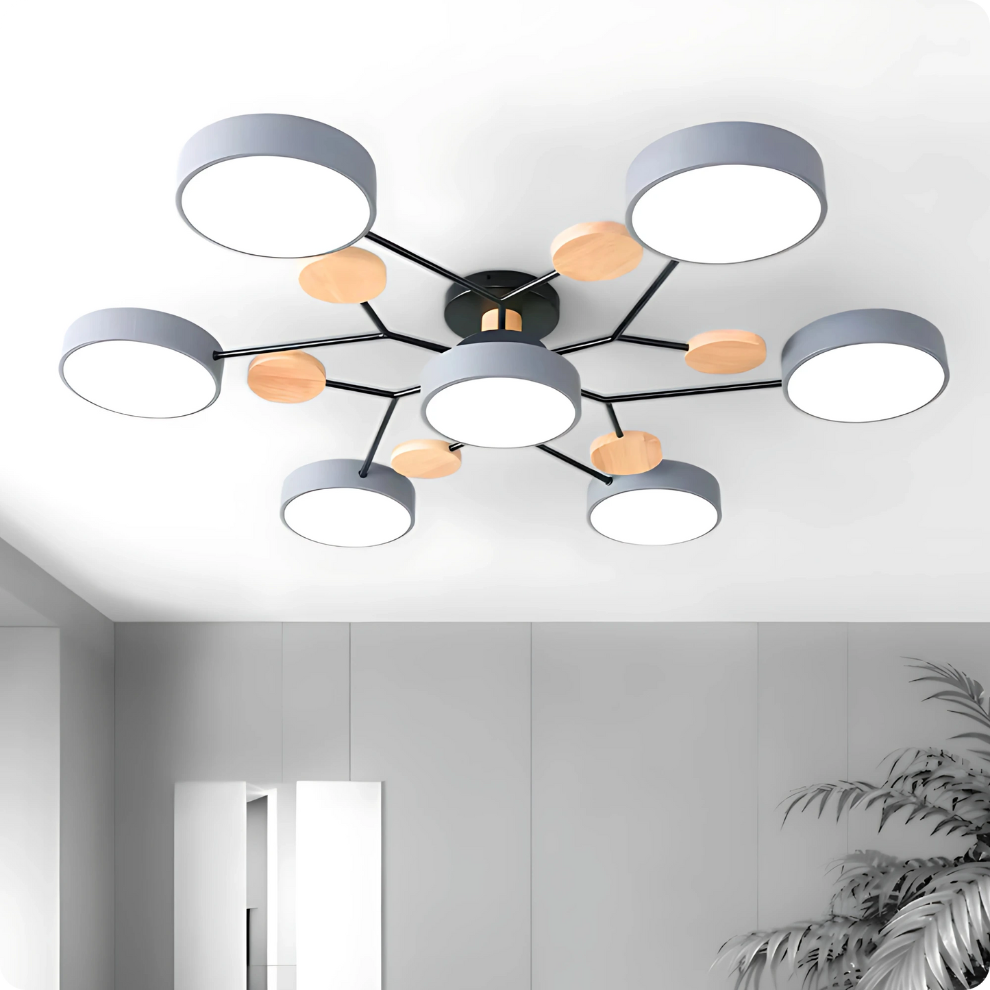Plafonnier Moderne Design 5 Bras LED | Lumière à 3 Couleurs - PlafonnierDeco