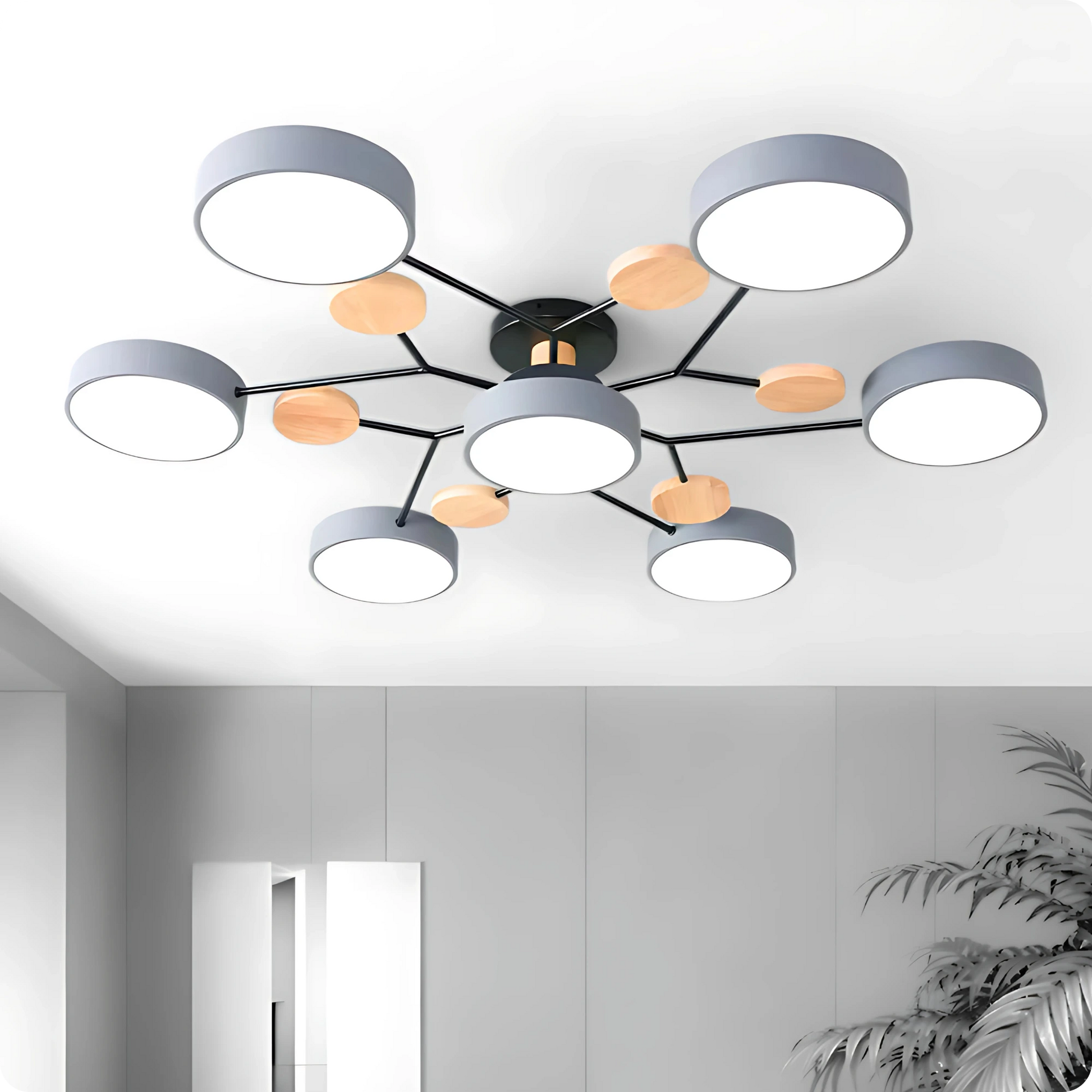 Plafonnier Moderne Design 5 Bras LED | Lumière à 3 Couleurs - PlafonnierDeco