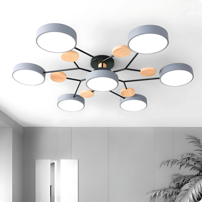 Plafonnier Moderne Design 5 Bras LED | Lumière à 3 Couleurs - PlafonnierDeco