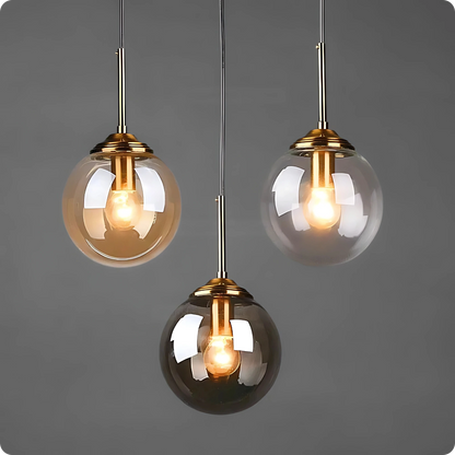 Plafonnier Boule Gris Fumé - Suspension Moderne Style Nordique - PlafonnierDeco