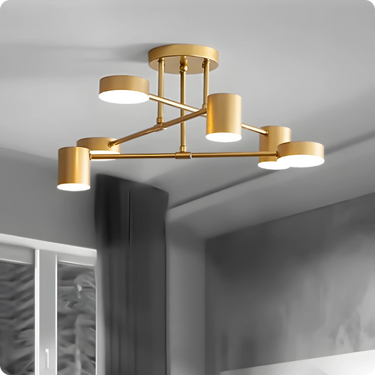 Plafonnier moderne en fer noir ou or avec éclairage LED réglable