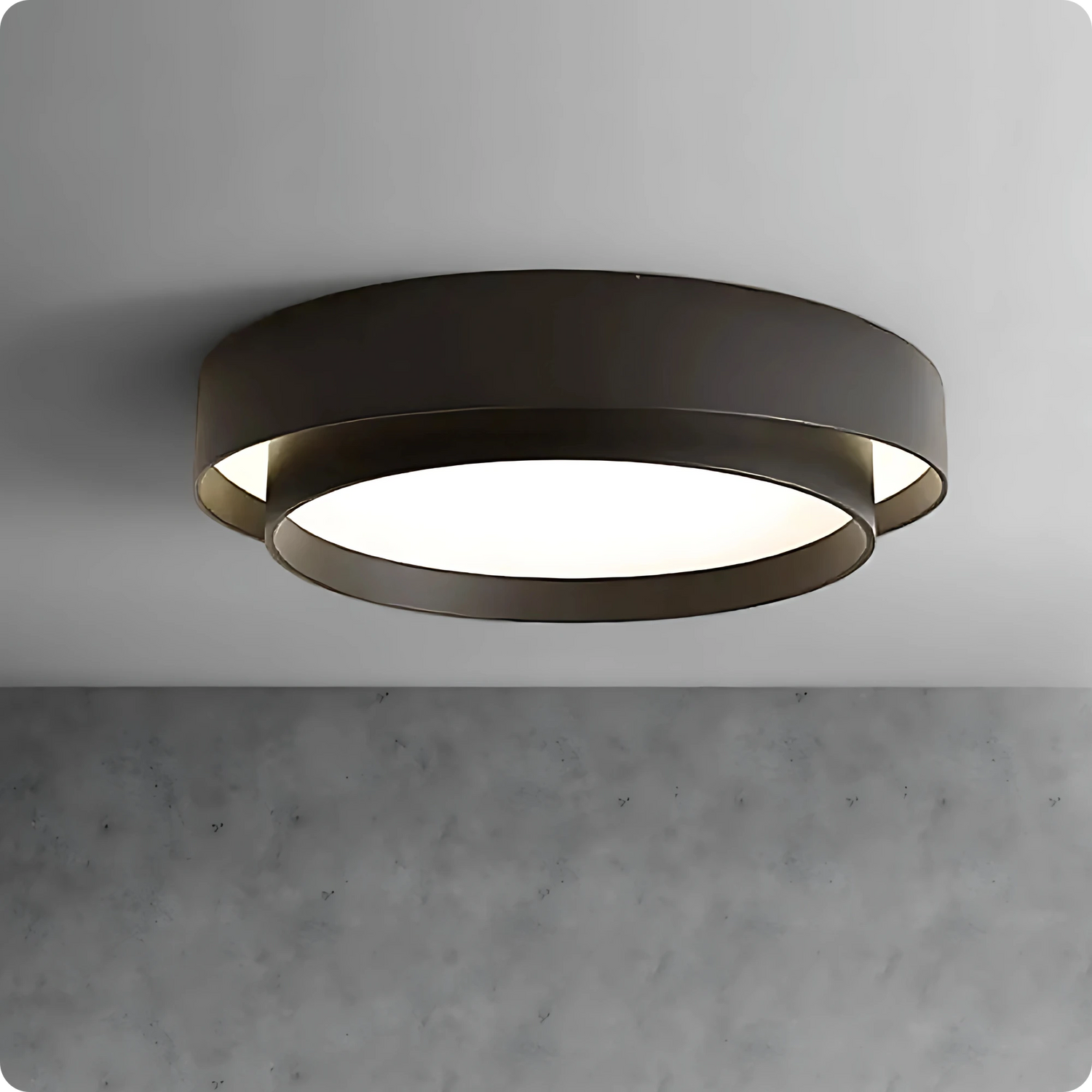 Plafonnier design circulaire en fer et acrylique avec lumière modulable - PlafonnierDeco