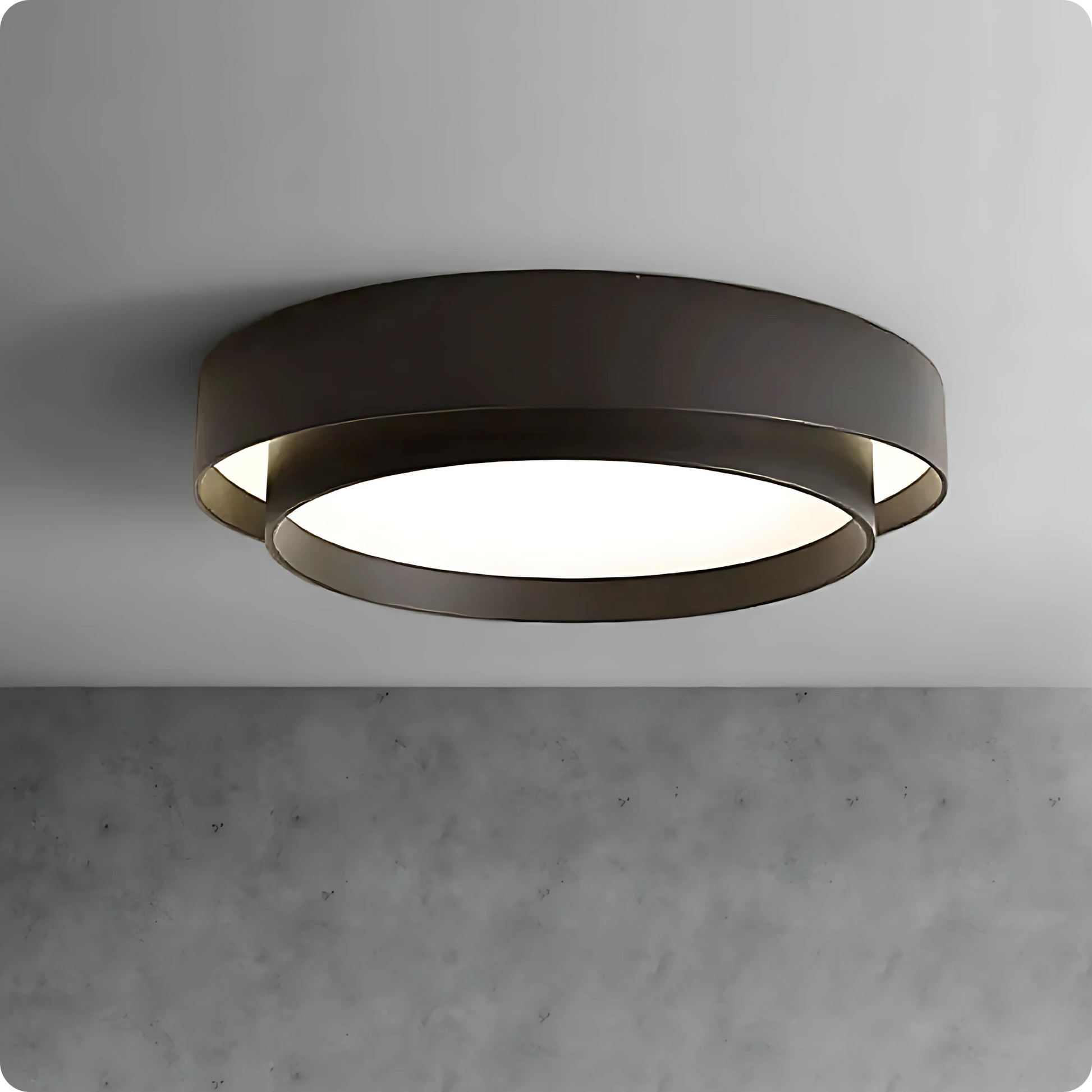 Plafonnier design circulaire en fer et acrylique avec lumière modulable - PlafonnierDeco
