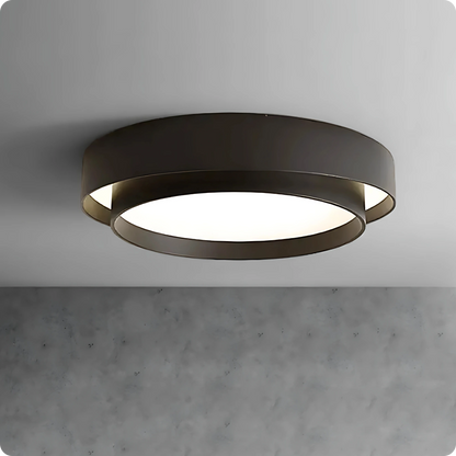 Plafonnier design circulaire en fer et acrylique avec lumière modulable - PlafonnierDeco