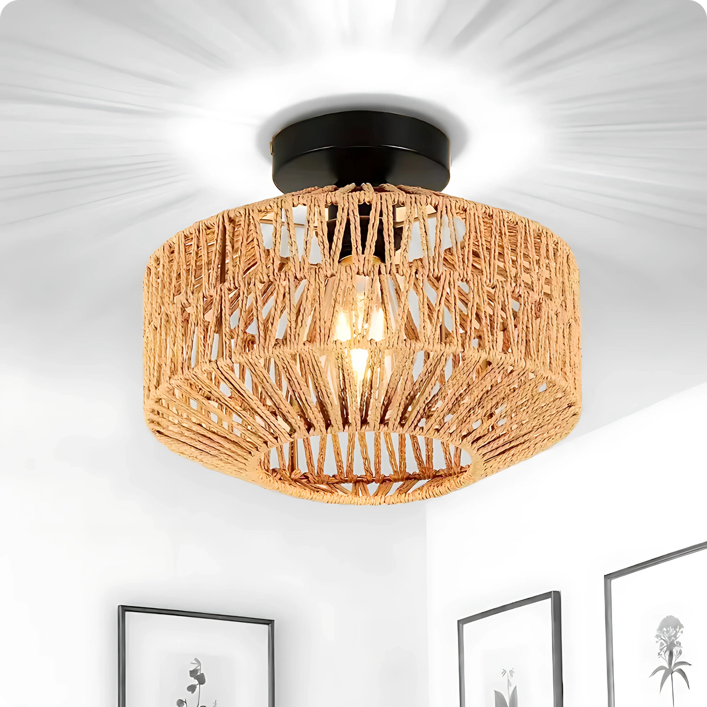 Plafonnier Design Café Acrylique Style Tressé | Éclairage LED - PlafonnierDeco
