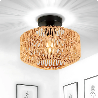 Plafonnier Design Café Acrylique Style Tressé | Éclairage LED - PlafonnierDeco
