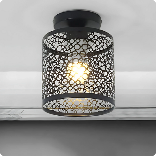 Plafonnier design en métal noir pour un style rétro et raffiné