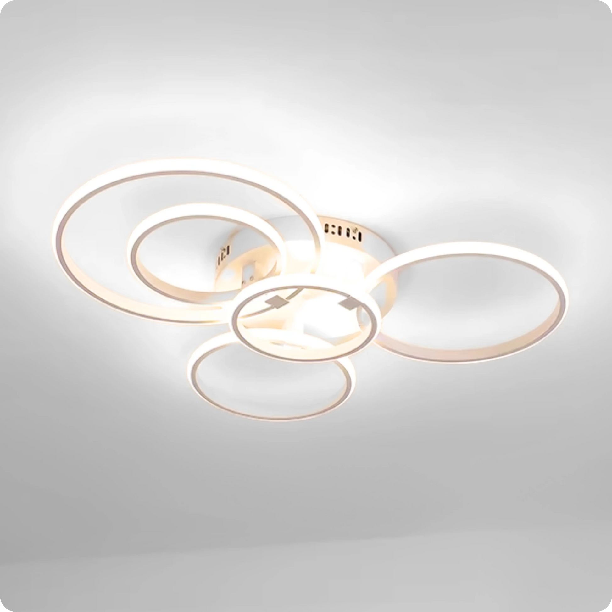 Plafonnier Design LED Anneaux Superposés Blanc avec Télécommande APP - PlafonnierDeco