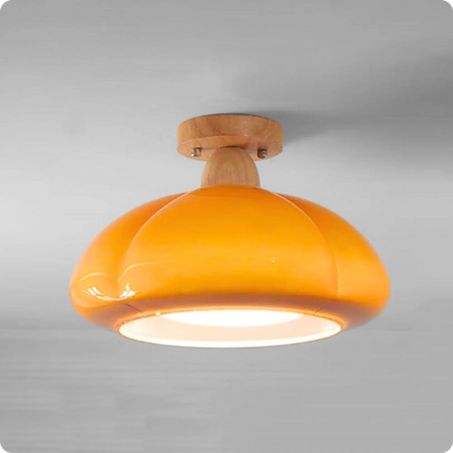 Plafonnier moderne en résine et cuivre avec ampoule LED pour un éclairage doux