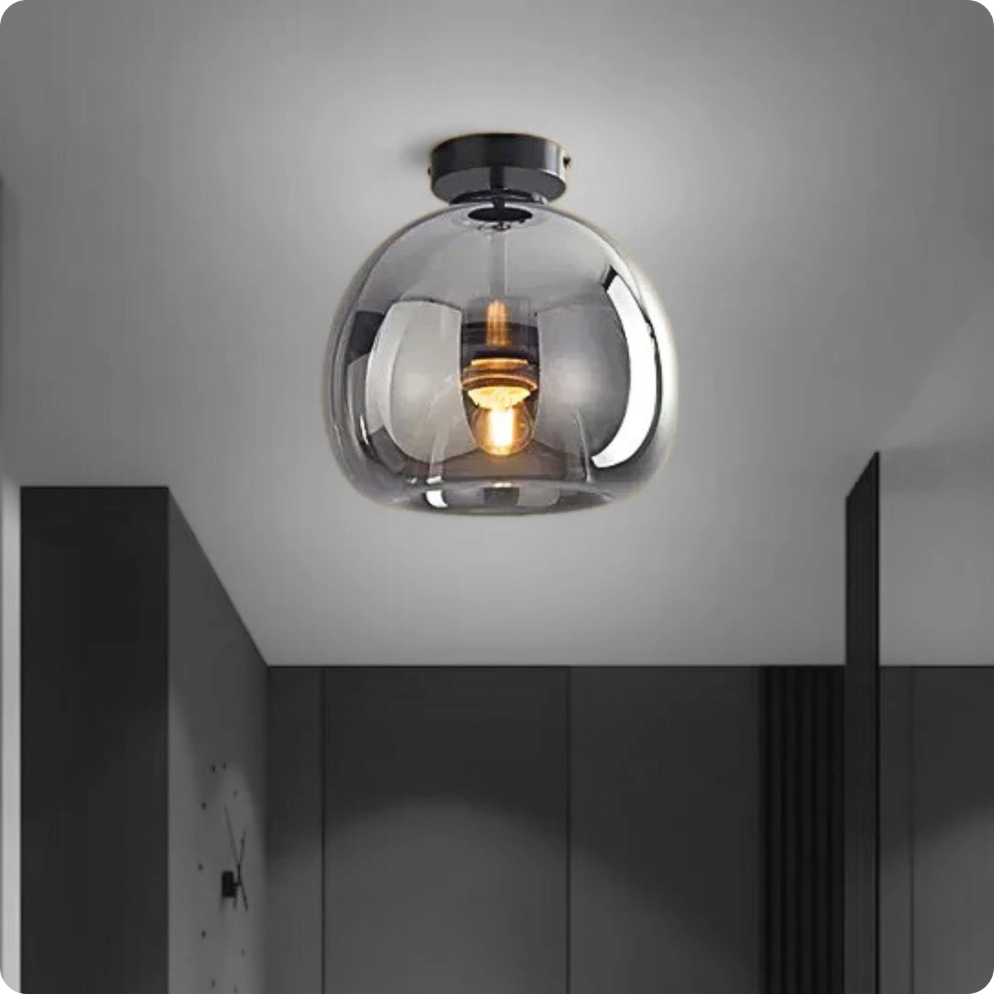 Plafonnier moderne en verre avec LED et ampoule E27 pour style nordique - PlafonnierDeco