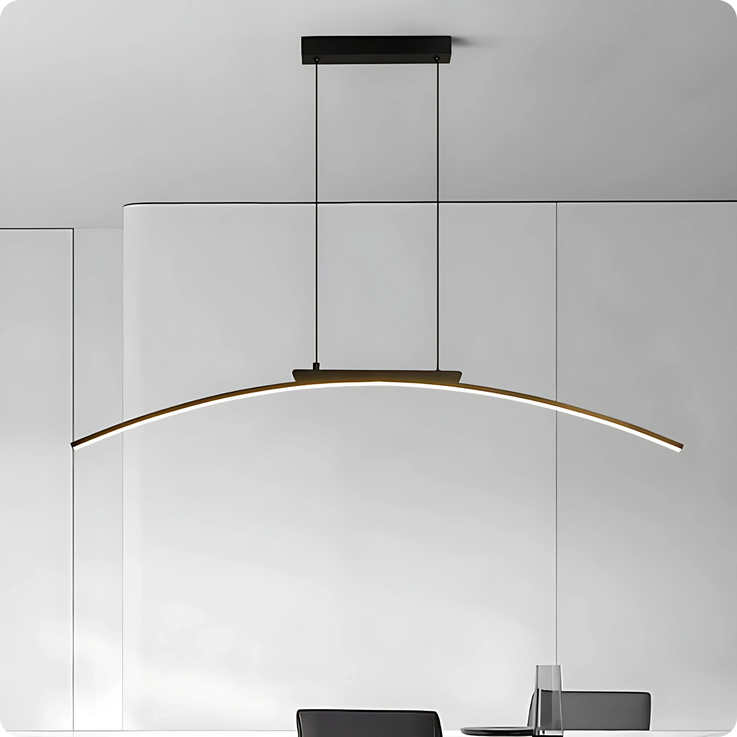 Plafonnier Moderne Arc Courbé en Fer Forgé LED - PlafonnierDeco