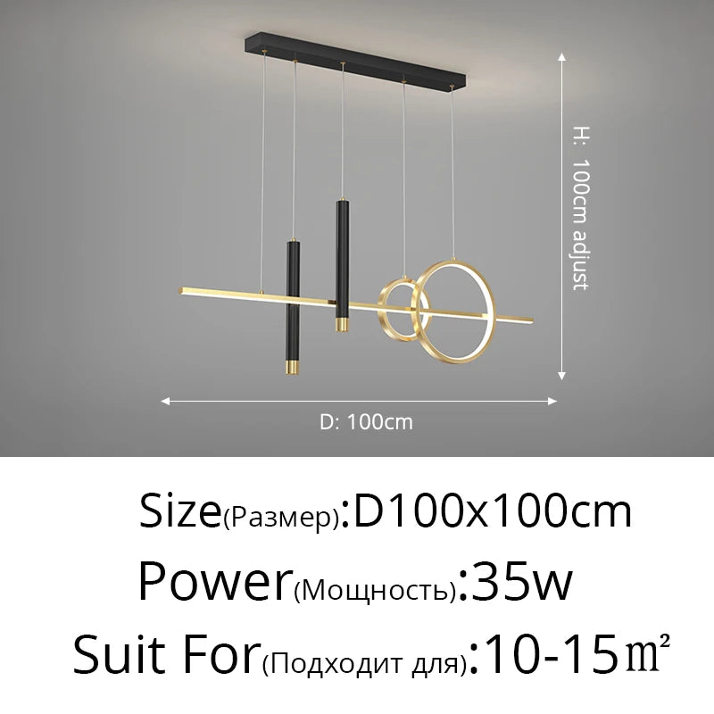 Suspension LED Design Contemporain Métal Dimmable Grand Espace