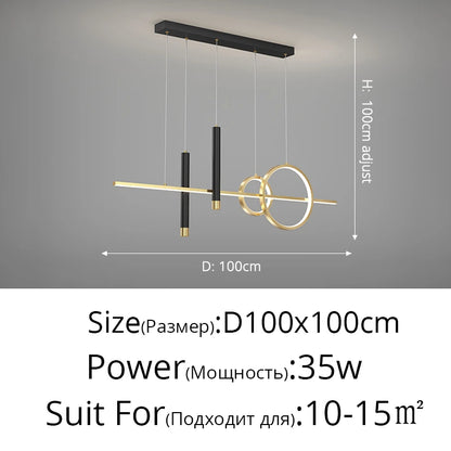 Suspension LED Design Contemporain Métal Dimmable Grand Espace