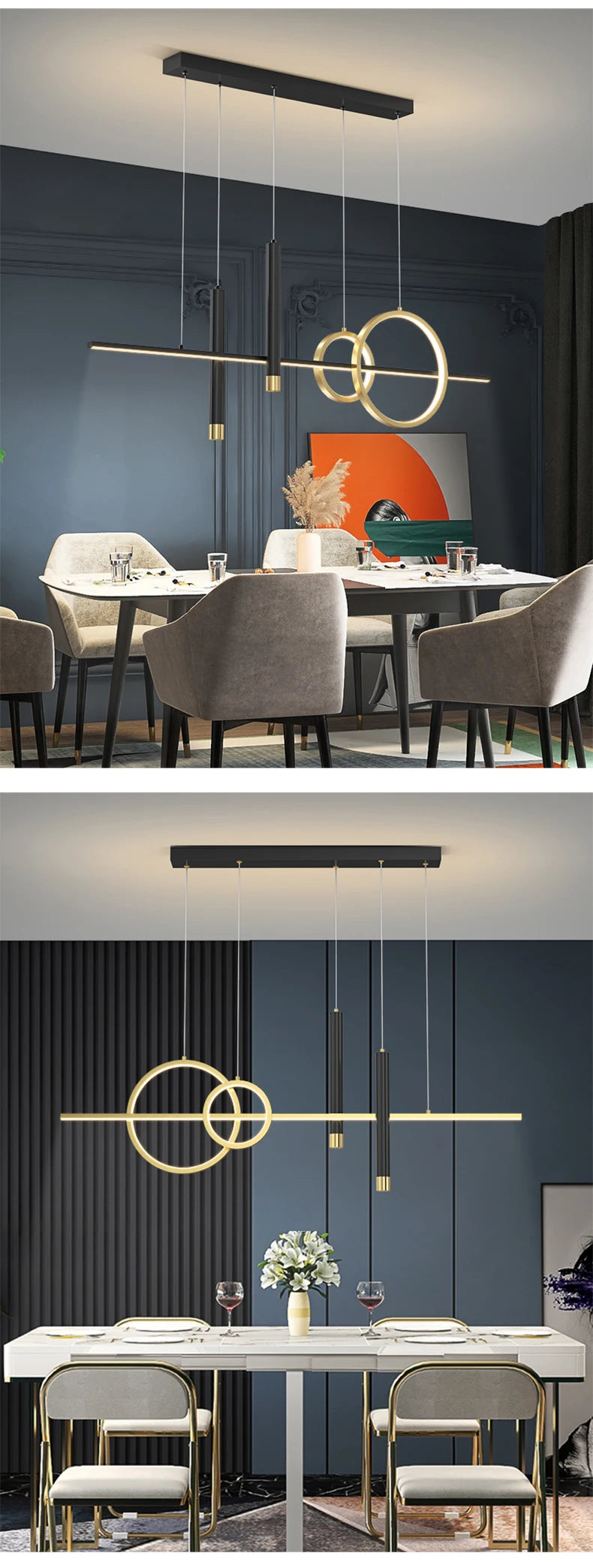 Suspension LED Design Contemporain Métal Dimmable Grand Espace