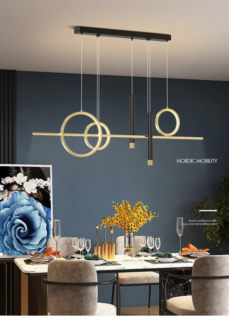 Suspension LED Design Contemporain Métal Dimmable Grand Espace