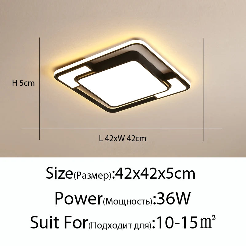 Plafonnier LED Moderne Métal Dimmable + Télécommande
