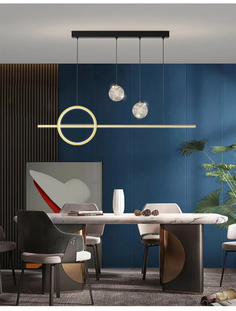 Suspension LED Design Contemporain Métal Dimmable Grand Espace