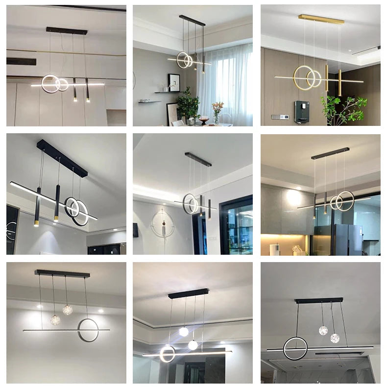 Suspension LED Design Contemporain Métal Dimmable Grand Espace
