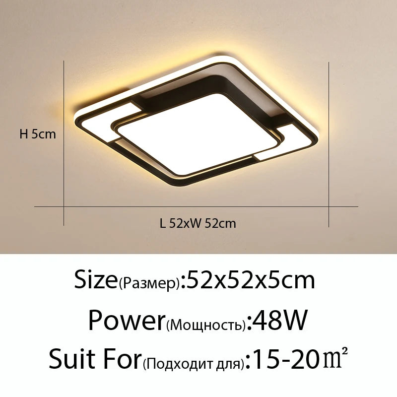 Plafonnier LED Moderne Métal Dimmable + Télécommande