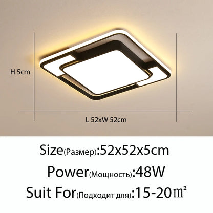 Plafonnier LED Moderne Métal Dimmable + Télécommande