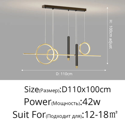 Suspension LED Design Contemporain Métal Dimmable Grand Espace