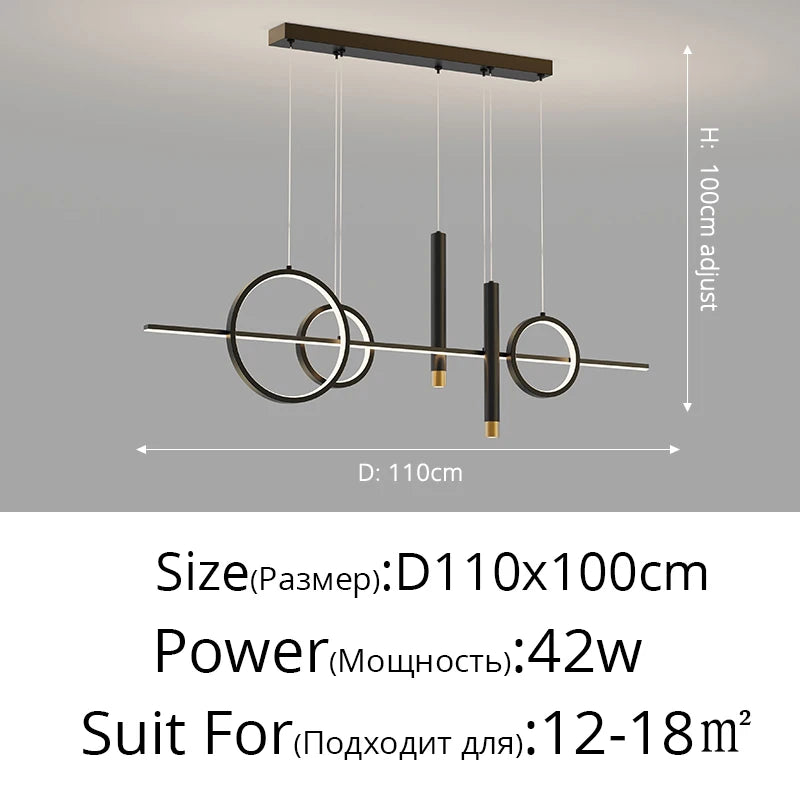 Suspension LED Design Contemporain Métal Dimmable Grand Espace