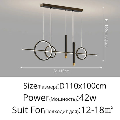 Suspension LED Design Contemporain Métal Dimmable Grand Espace