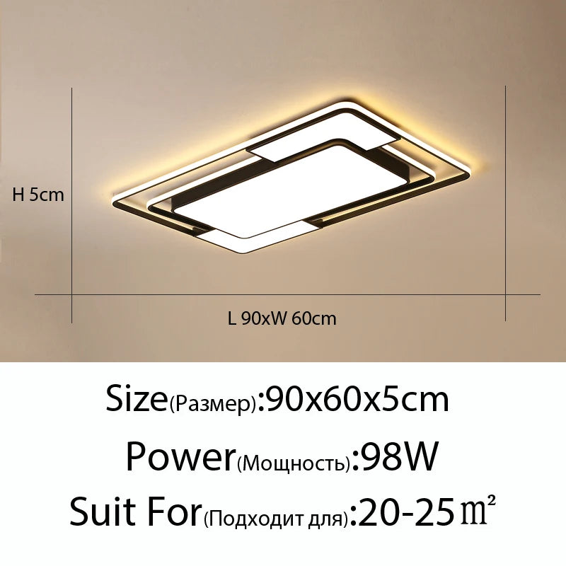 Plafonnier LED Moderne Métal Dimmable + Télécommande