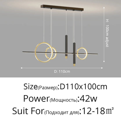 Suspension LED Design Contemporain Métal Dimmable Grand Espace