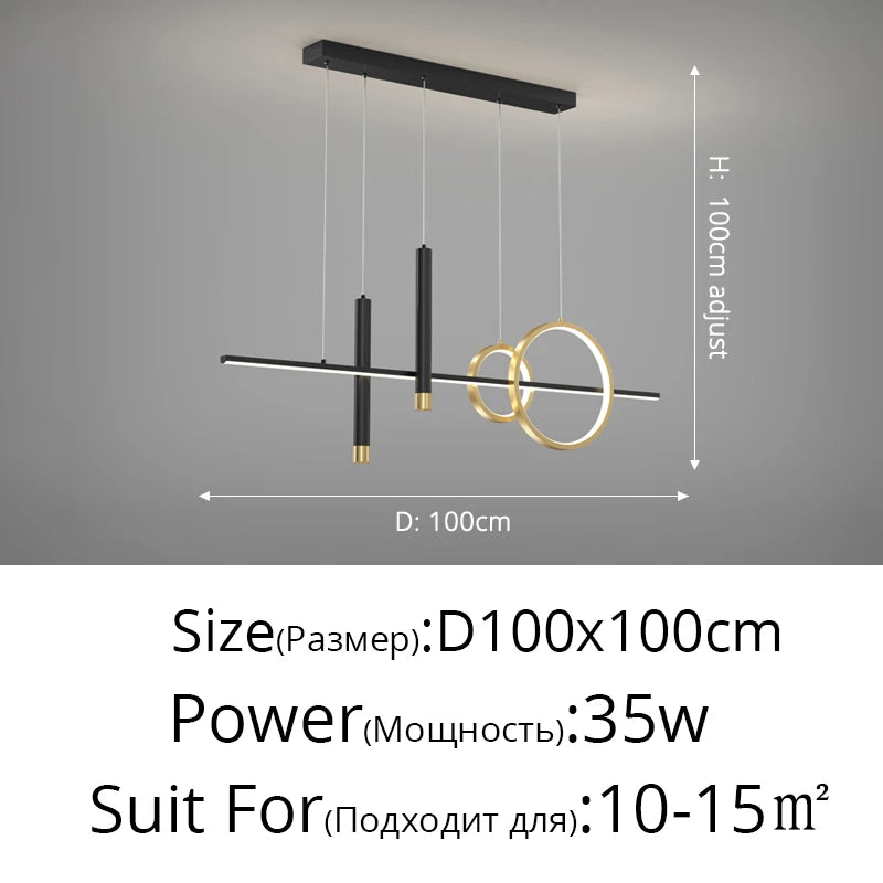 Suspension LED Design Contemporain Métal Dimmable Grand Espace