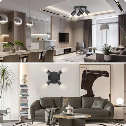 Plafonnier Design Noir Éco-Énergie GU10 Métal pour Intérieur Moderne - PlafonnierDeco