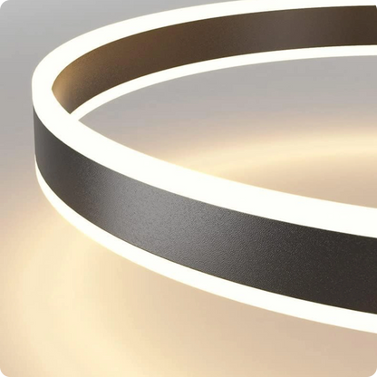 Plafonnier Design LED Anneau Noir Minimaliste à Intensité Réglable - PlafonnierDeco