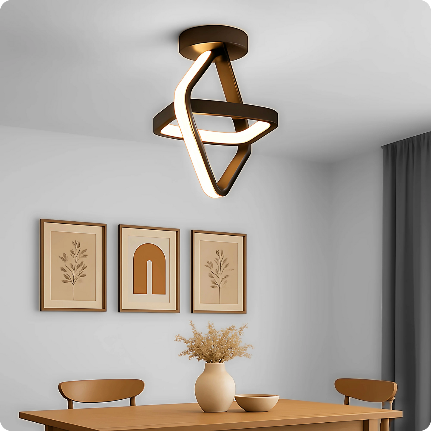 Plafonnier Style Contemporain LED Double Anneaux