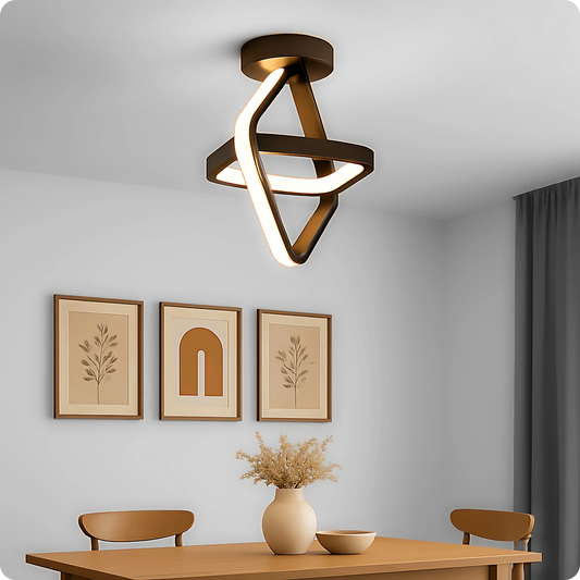 Plafonnier Style Contemporain LED Double Anneaux