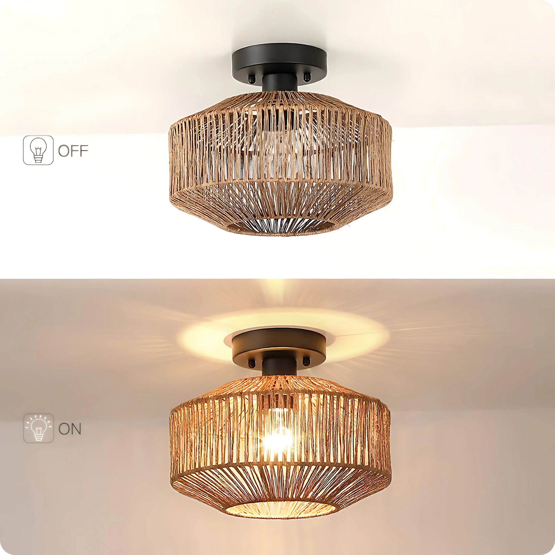 Plafonnier Design Café Acrylique Style Tressé | Éclairage LED - PlafonnierDeco