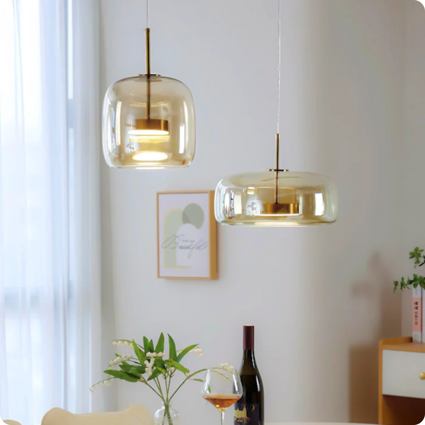 Plafonnier Verre Fumé Suspendu LED pour Ambiance Moderne - PlafonnierDeco