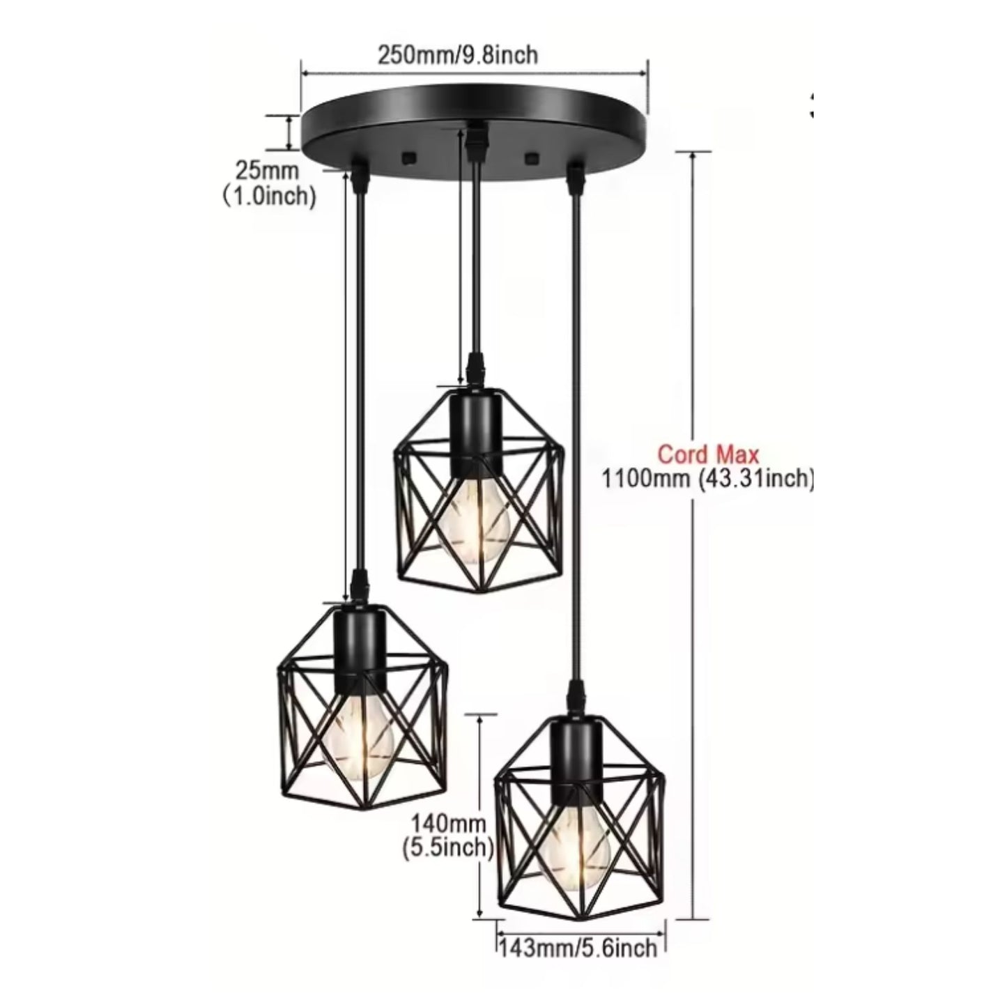 Plafonnier Vintage 3 Têtes Abat-jour | Style Industriel - PlafonnierDeco