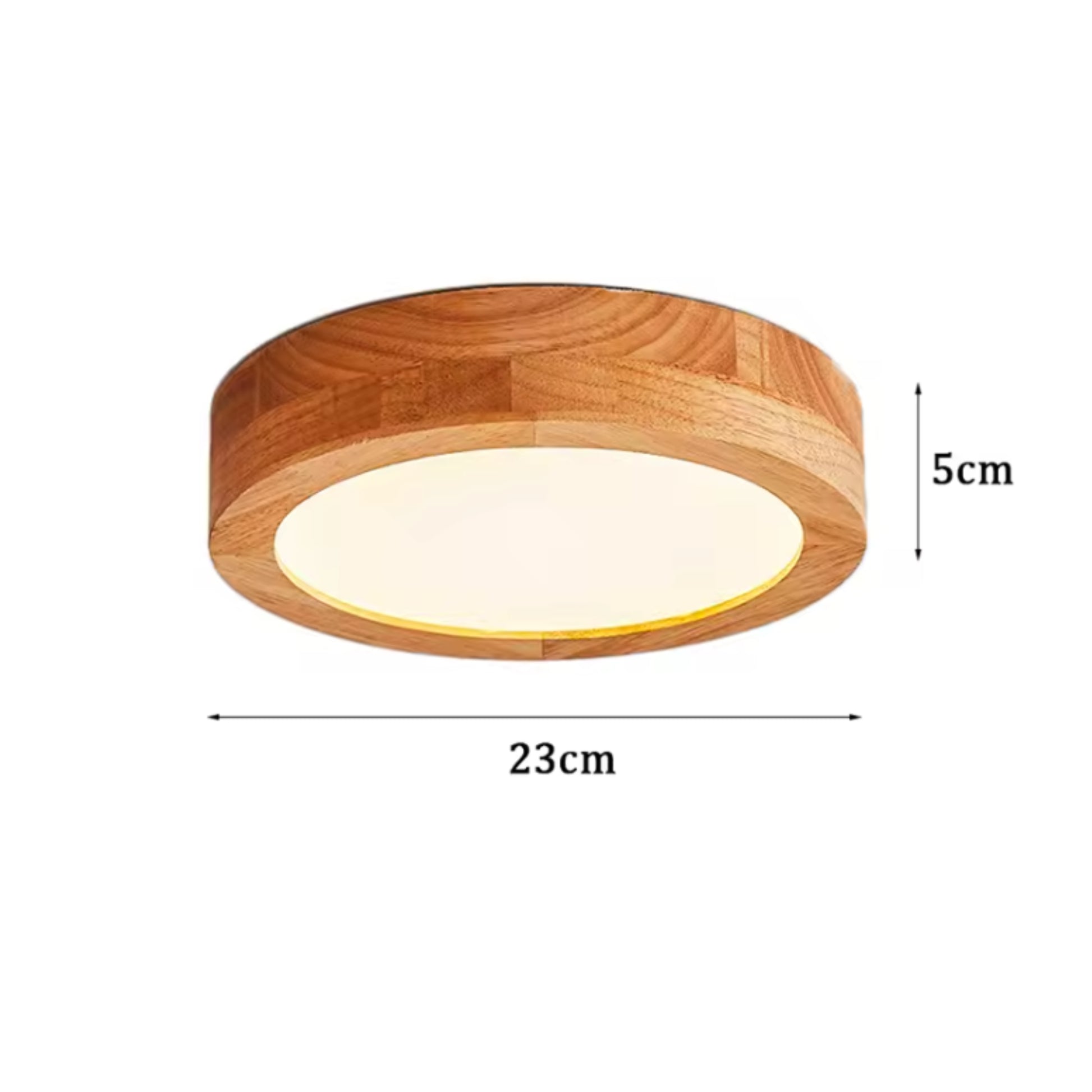 Plafonnier LED Bois Naturel - Design Rond Style Japonais - PlafonnierDeco